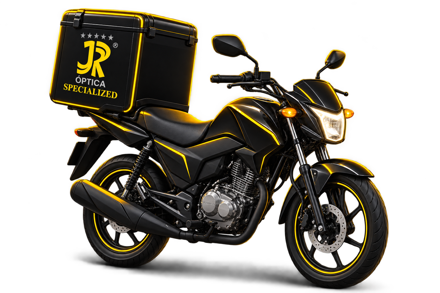 Moto de delivery da JR Óptica